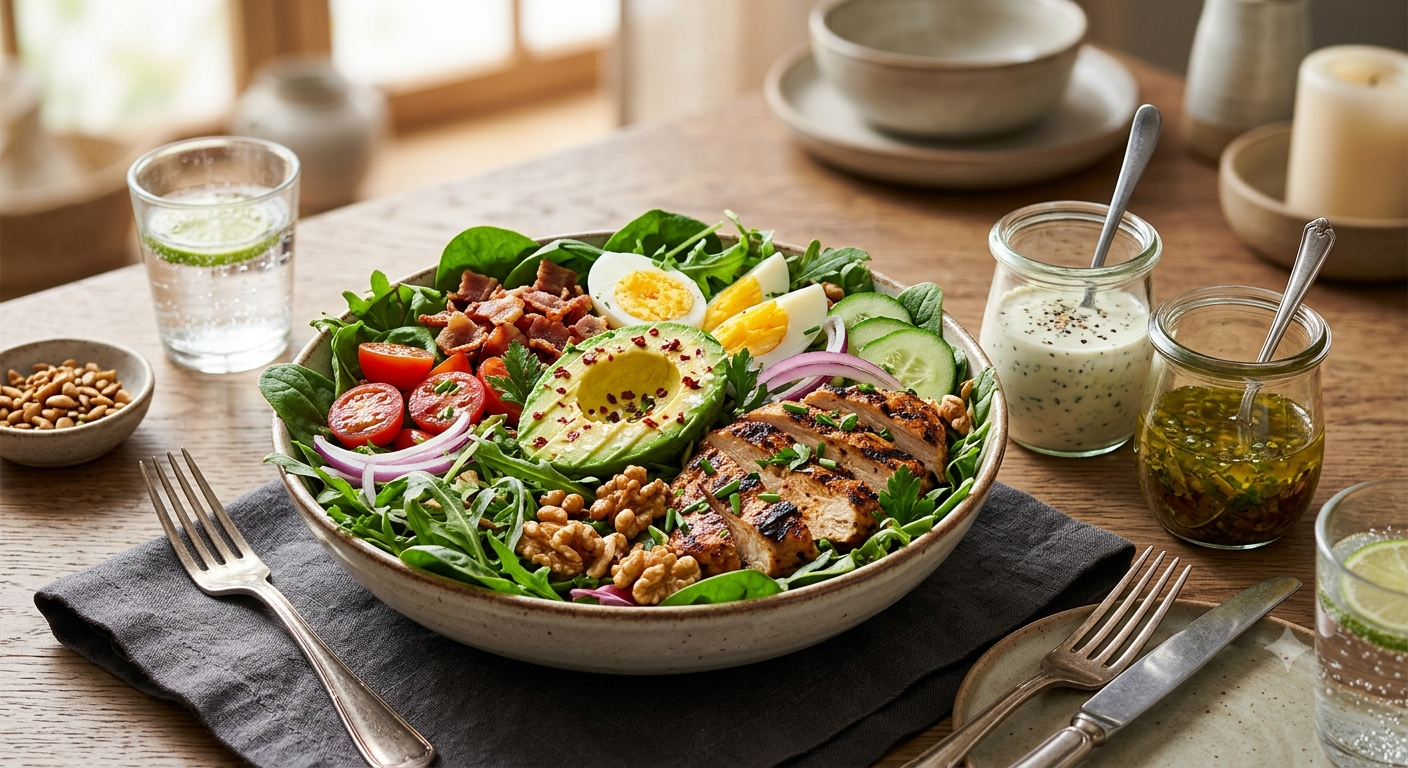 Guía ensalada keto con aderezos